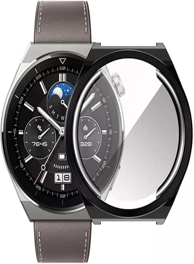 Dado Full Case Plastic Protector Compatible with Huawei watch GT3 PRO 46mm, TPU watch case protector (Black)